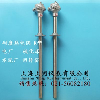 水泥厂回转窑硫化床垃圾发电厂炉膛专用耐磨热电偶WRNM-331上润仪表